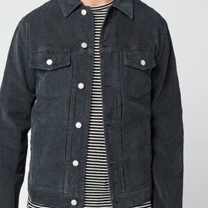 Officine Générale Men's Liam Pigment Dye Corduroy Jacket - Graphite